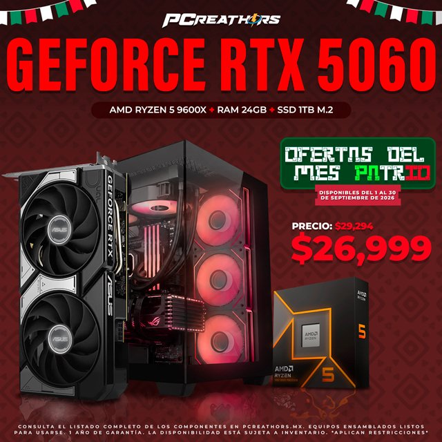 PCRB113 - Equipo AMD Ryzen 5 9600X + 24GB RAM + GeForce RTX 5060
