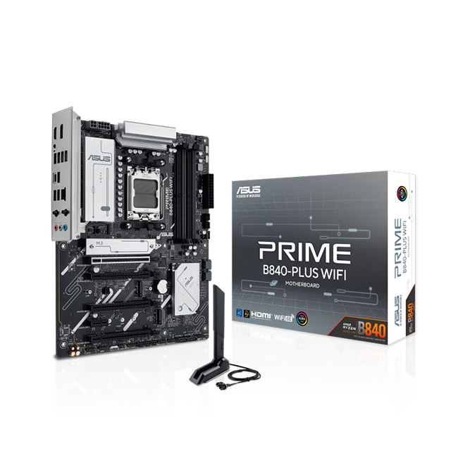 Tarjeta Madre ASUS PRIME B840-PLUS WIFI, ATX, Socket AM5, AMD B840, 192GB DDR5, HDMI/DP para AMD