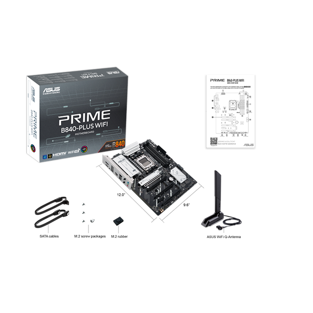 Tarjeta Madre ASUS PRIME B840-PLUS WIFI, ATX, Socket AM5, AMD B840, 192GB DDR5, HDMI/DP para AMD