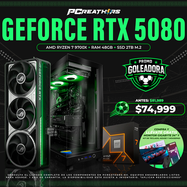 PF015 - Equipo AMD Ryzen 7 9700X + 48GB RAM + GeForce RTX 5080
