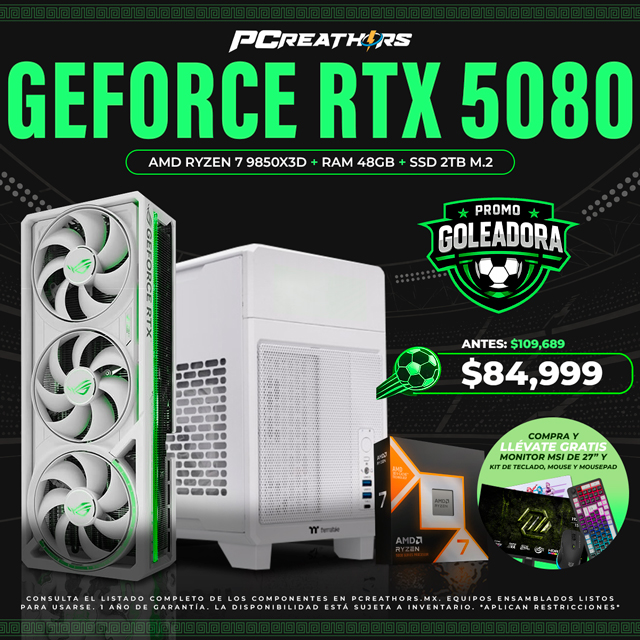 PF018 - Equipo AMD Ryzen 7 9850X3D + 48GB RAM + GeForce RTX 5080