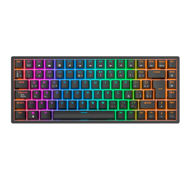 RK Royal Kludge RK84BK Teclado Gamer, 75% RGB retroiluminado teclado mecánico color Negro