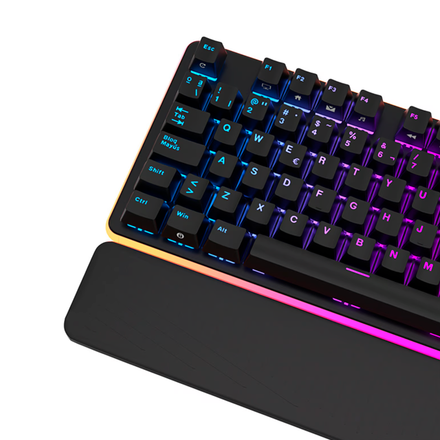 RK Royal Kludge RK918BK Teclado Gamer, 100% RGB retroiluminado teclado mecánico color Negro