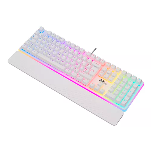 RK Royal Kludge RK918WH Teclado Gamer, 100% RGB retroiluminado teclado mecánico color Blanco