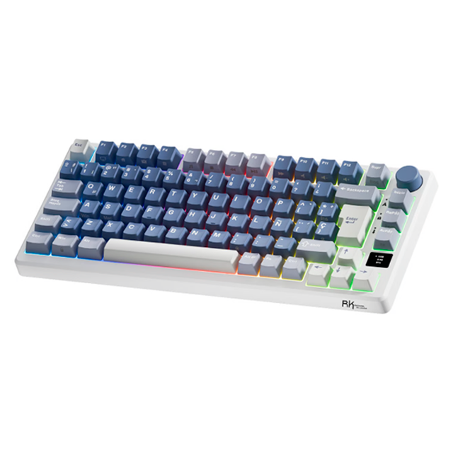 RK Royal Kludge RKM75OBL Teclado Gamer, 75% RGB retroiluminado teclado mecánico color Ocean Blue