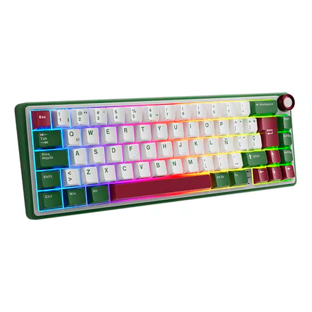 RK Royal Kludge RKR65GR 60% RGB retroiluminado teclado mecánico color Greensand