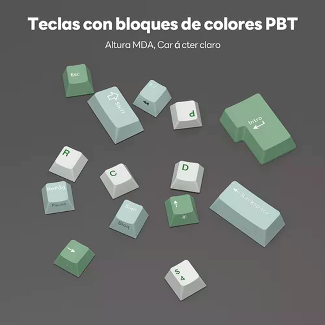 RK ROYAL KLUDGE RKR75SK Teclado Gamer, 75% RGB retroiluminado teclado mecánico color verde