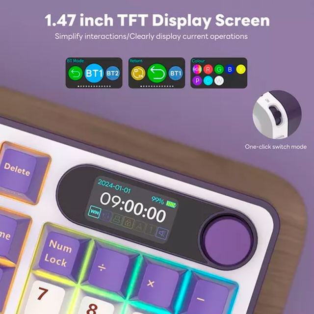 RK Royal Kludge RKS98BKB 98% RGB retroiluminado teclado mecánico color Blackberry