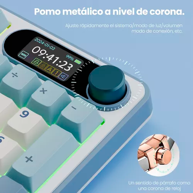 RK Royal Kludge RKS98LCL 98% RGB retroiluminado teclado mecánico color Light Cloud