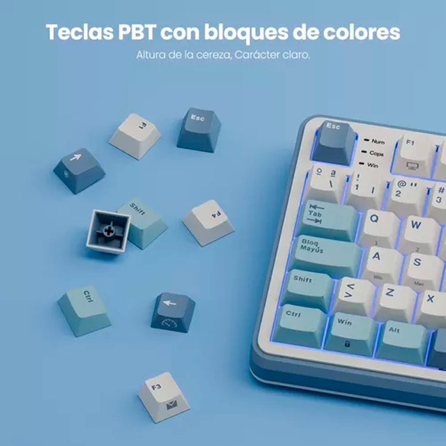 RK Royal Kludge RKS98LCL 98% RGB retroiluminado teclado mecánico color Light Cloud
