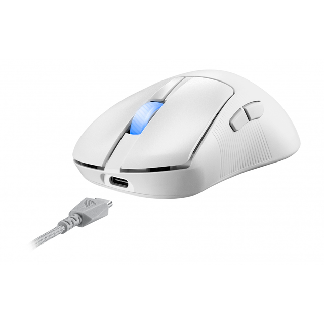 Mouse Gamer ASUS Óptico ROG Keris II Ace, Inalámbrico, RF + Bluetooth, 42.000 DPI, Blanco