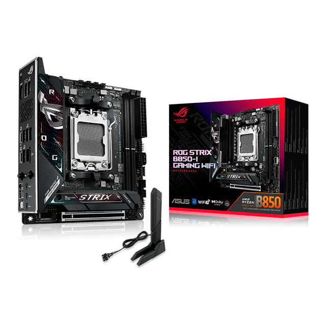 Tarjeta Madre ASUS ROG STRIX B850-I GAMING WIFI, Mini-ITX, Socket AM5, AMD B850, 96GB DDR5, HDMI/DP para AMD