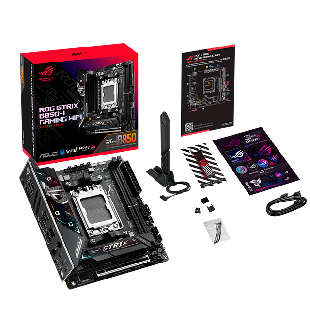 Tarjeta Madre ASUS ROG STRIX B850-I GAMING WIFI, Mini-ITX, Socket AM5, AMD B850, 96GB DDR5, HDMI/DP para AMD