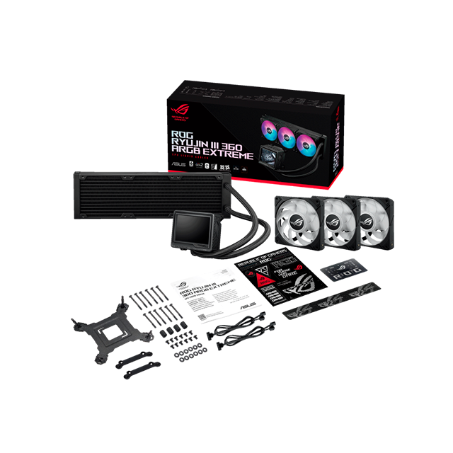 ASUS ROG Ryujin III 360 ARGB Extreme Enfriamiento Líquido para CPU, 3x 120mm, hasta 2800RPM, Negro
