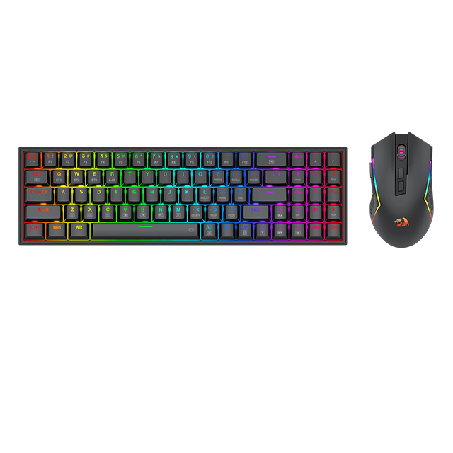 Kit Gamer de Teclado y Mouse Redragon S136, Inalámbrico, RF2.4 USB, Negro (Español)