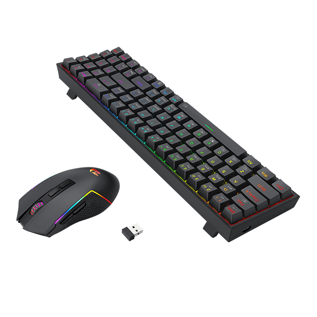 Kit Gamer de Teclado y Mouse Redragon S136, Inalámbrico, RF2.4 USB, Negro (Español)