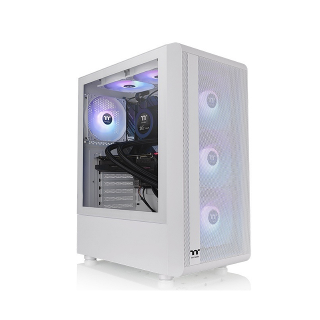 Gabinete Thermaltake S200 TG ARGB Snow con Ventana, Midi-Tower, ATX/Micro ATX/Mini-ITX, USB 3.0, sin Fuente, 3 Ventiladores Instalados ARGB, Blanco