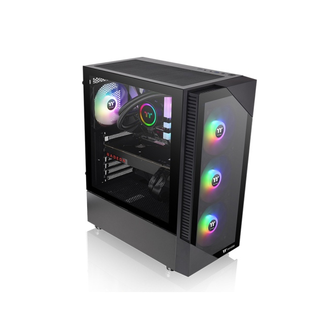Gabinete Thermaltake View 200 TG ARGB con Ventana ARGB, Midi-Tower, ATX/Mini-ITX/Micro-ATX, USB 3.0, sin Fuente, 3 Ventiladores Instalados, Negro