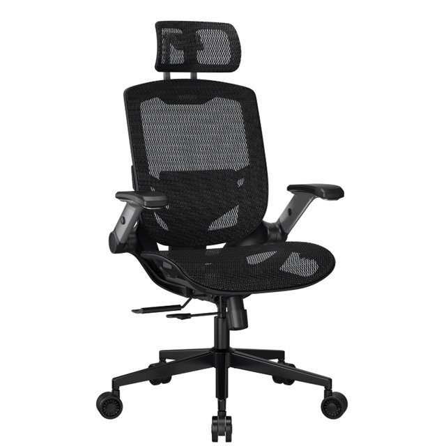 Cougar Silla VELOCISTA UNO, Respaldo de malla, Reposabrazos Ajustables, hasta 120kg, Negro