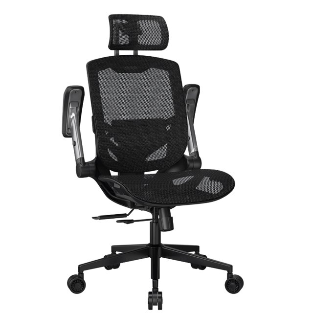 Cougar Silla VELOCISTA UNO, Respaldo de malla, Reposabrazos Ajustables, hasta 120kg, Negro