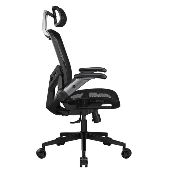 Cougar Silla VELOCISTA UNO, Respaldo de malla, Reposabrazos Ajustables, hasta 120kg, Negro