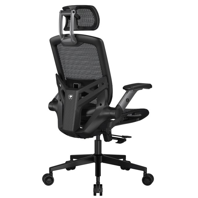 Cougar Silla VELOCISTA UNO, Respaldo de malla, Reposabrazos Ajustables, hasta 120kg, Negro