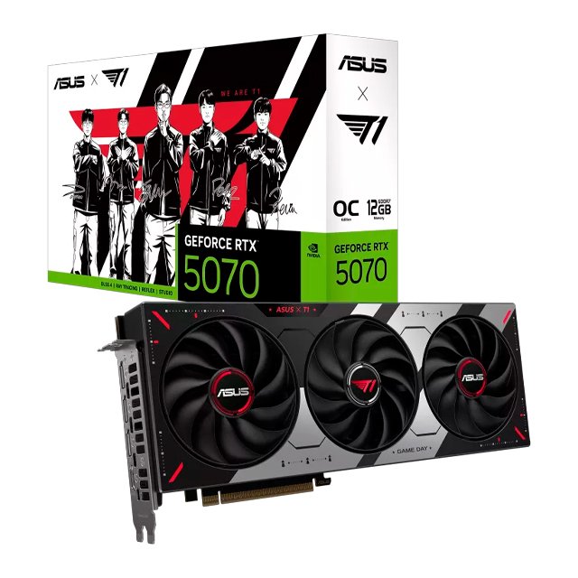 Tarjeta de Video ASUS GeForce RTX 5070 OC T1 Edition, 12GB GDDR7, 192-bit, PCIe 5.0, ARGB Aura Sync