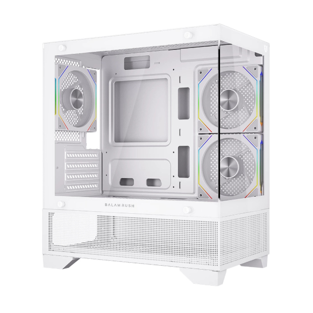 Gabinete Balam Rush Tank Perform 3200, Mini-Tower, Micro-ATX/Mini-ITX, USB 2.0/3.0, sin Fuente, 3 Ventiladores Instalados, Blanco