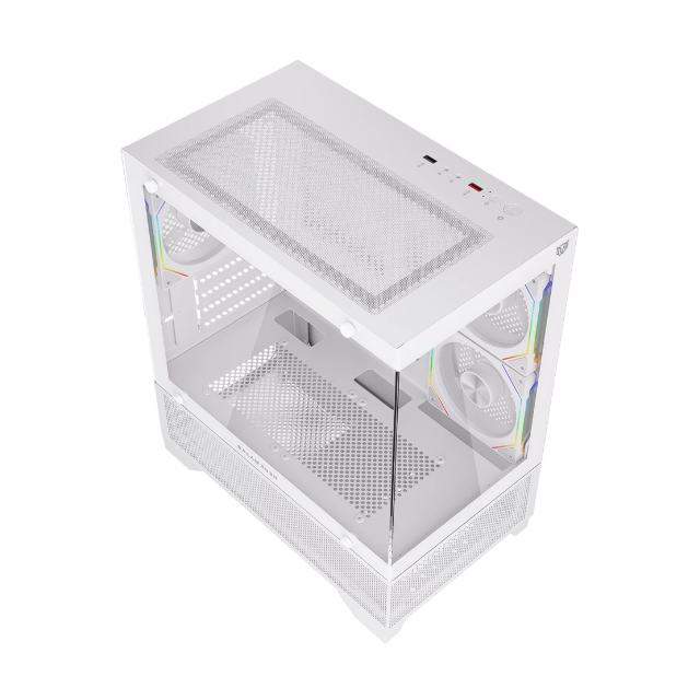 Gabinete Balam Rush Tank Perform 3200, Mini-Tower, Micro-ATX/Mini-ITX, USB 2.0/3.0, sin Fuente, 3 Ventiladores Instalados, Blanco
