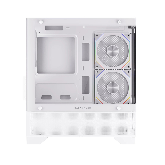 Gabinete Balam Rush Tank Perform 3200, Mini-Tower, Micro-ATX/Mini-ITX, USB 2.0/3.0, sin Fuente, 3 Ventiladores Instalados, Blanco