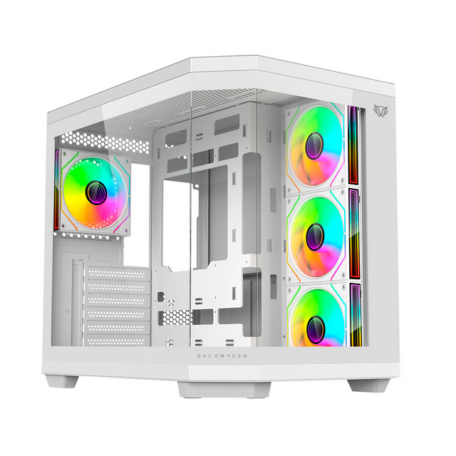 Gabinete Balam Rush Tank Super 9600 TB con Ventana RGB, Midi-Tower, ATX/Micro-ATX/ITX, USB 3.0/2.0, sin Fuente, 4 Ventiladores Instalados, Blanco