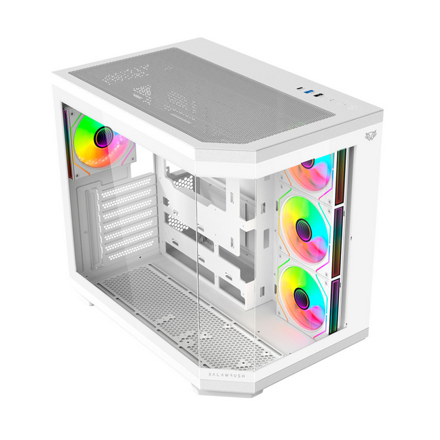 Gabinete Balam Rush Tank Super 9600 TB con Ventana RGB, Midi-Tower, ATX/Micro-ATX/ITX, USB 3.0/2.0, sin Fuente, 4 Ventiladores Instalados, Blanco