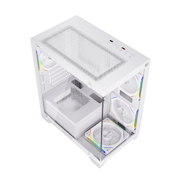 Gabinete Balam Rush Tank Perform 3600, Mini-Tower, Micro-ATX/Mini-ITX, USB 2.0/3.0, sin Fuente, 4 Ventiladores Instalados, Blanco