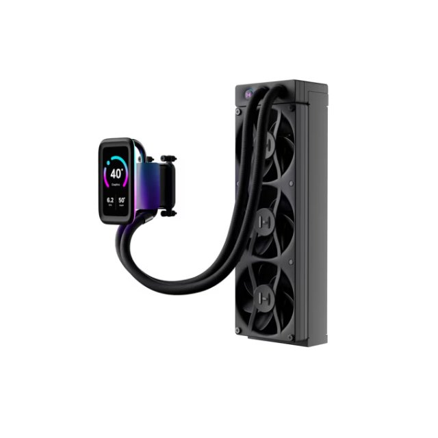 HYTE THICC Q80 Trio Enfriamiento Liquido para CPU, 3 x 120mm, hasta 3000RPM, Negro