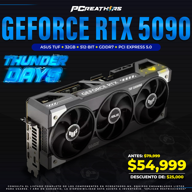 TUD011 - Tarjeta de Video ASUS NVIDIA GeForce RTX 5090 TUF Gaming, 32GB 512-bit GDDR7, PCI Express 5.0