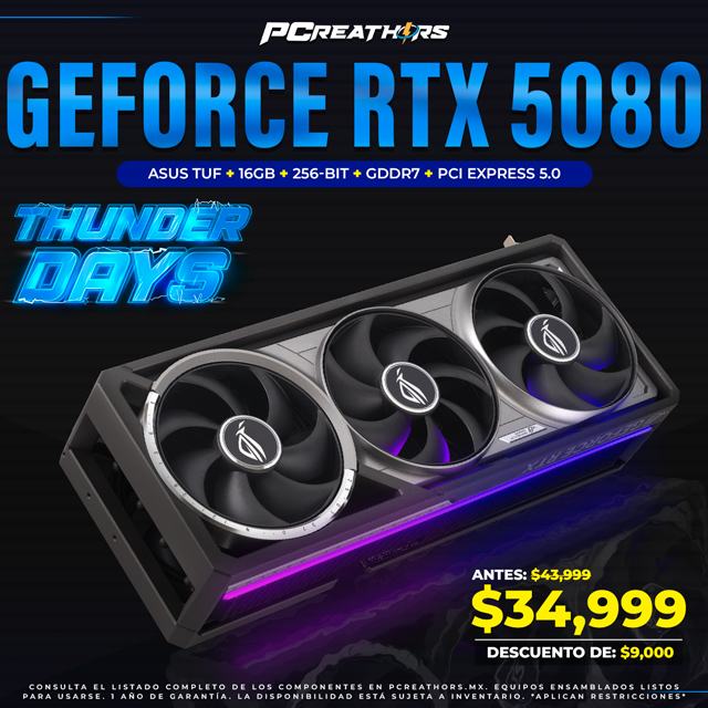 TUD012 - Tarjeta de Video ASUS NVIDIA ROG Astral GeForce RTX 5080 16GB OC Edition, 16GB 256-bit GDDR7, PCI Express 5.0