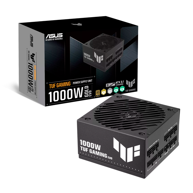 Fuente de Poder ASUS TUF GAMING EVO 80 PLUS Gold ATX, Modular, 24-pin ATX, 135mm, 1000W