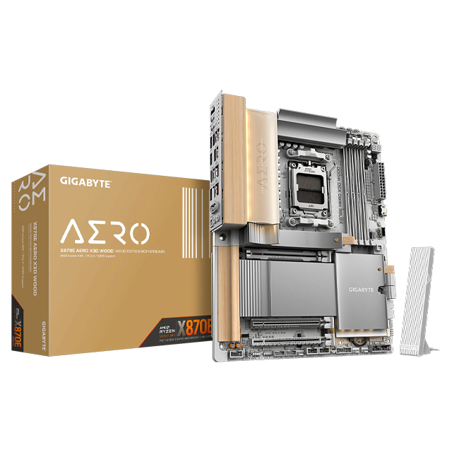 Tarjeta Madre GIGABYTE X870E AERO X3D WOOD, ATX, Socket AM5, AMD X870E, 256GB DDR5, HDMI para AMD