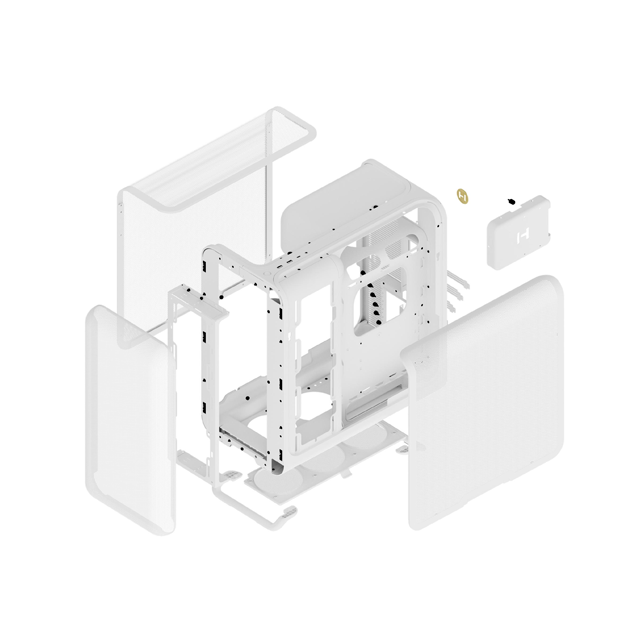 Gabinete Hyte X50 Air, Midi-Tower, ATX/EATX/Micro-ATX/Mini-ITX, USB 3.0, sin Fuente, sin Ventiladores Instalados, Blanco