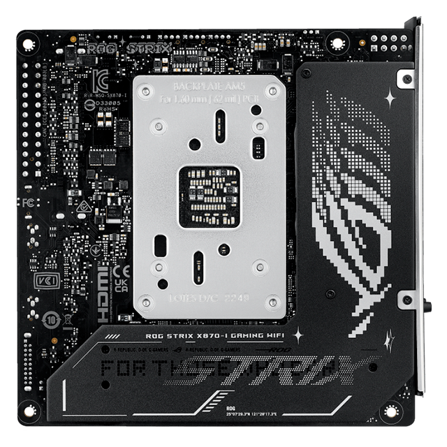 Tarjeta Madre ASUS ROG STRIX X870-I GAMING WIFI, ATX, Socket AM5, AMD X870, 128GB DDR5, HDMI/DP para AMD