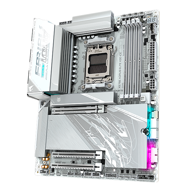 Tarjeta Madre AORUS X870E AORUS ELITE X3D ICE, ATX, Socket AM5, AMD X870E, 256GB DDR5, HDMI para AMD