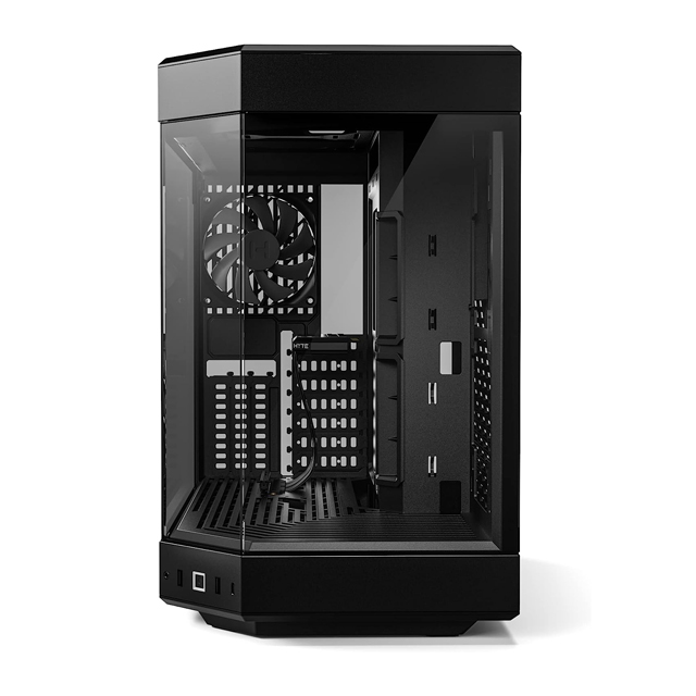 Gabinete HYTE Y60 / Mid-Tower ATX / 3x 120mm ventiladores pre instalados / Vidrio Templado panorámico de Doble cámara con Cable Elevador PCIE 4.0 Incluido / Color Negro 