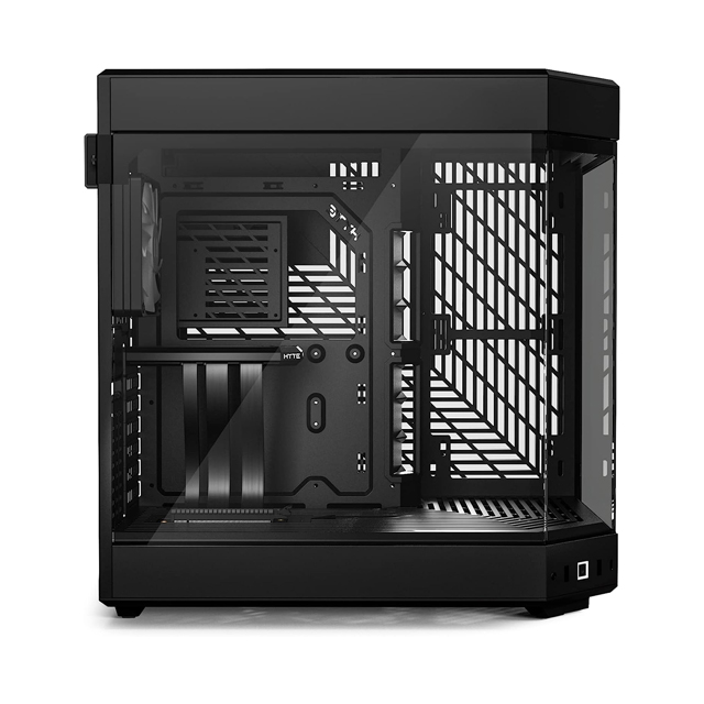 Gabinete HYTE Y60 / Mid-Tower ATX / 3x 120mm ventiladores pre instalados / Vidrio Templado panorámico de Doble cámara con Cable Elevador PCIE 4.0 Incluido / Color Negro 