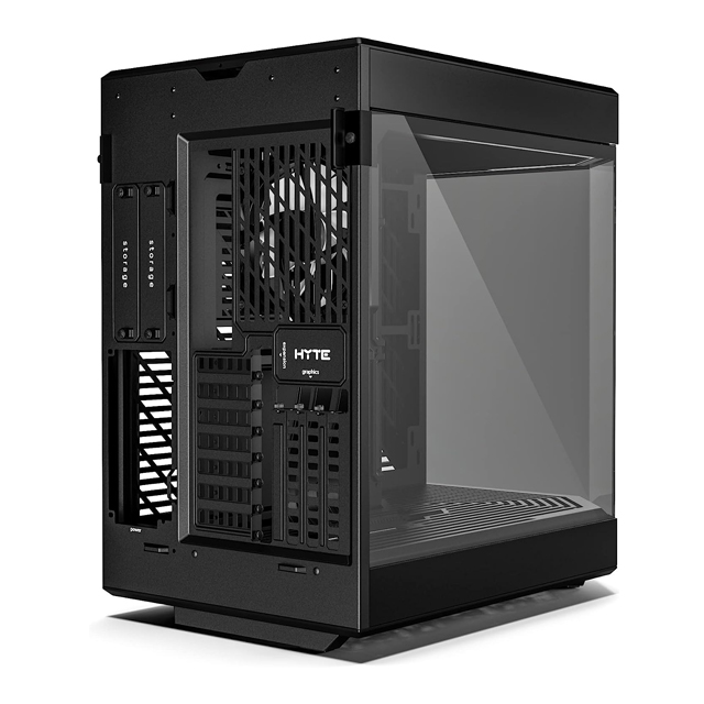 Gabinete HYTE Y60 / Mid-Tower ATX / 3x 120mm ventiladores pre instalados / Vidrio Templado panorámico de Doble cámara con Cable Elevador PCIE 4.0 Incluido / Color Negro 