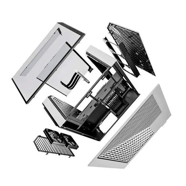 Gabinete HYTE Y60 / Mid-Tower ATX / 3x 120mm ventiladores pre instalados / Vidrio Templado panorámico de Doble cámara con Cable Elevador PCIE 4.0 Incluido / Color Blanco 