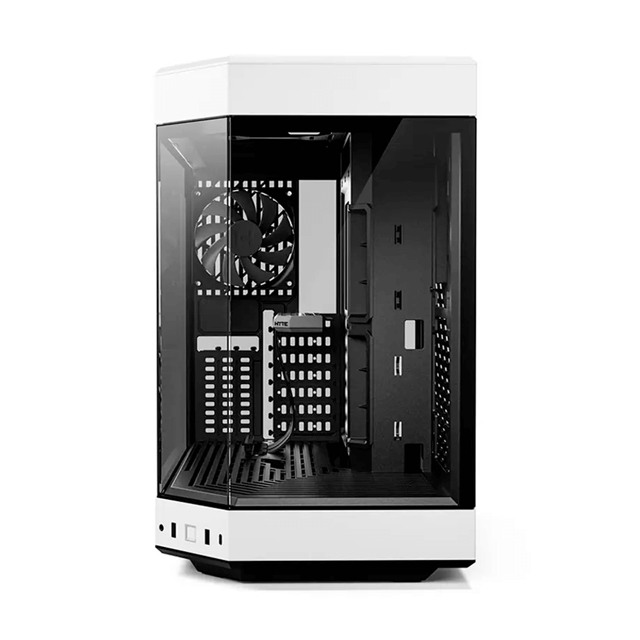 Gabinete HYTE Y60 / Mid-Tower ATX / 3x 120mm ventiladores pre instalados / Vidrio Templado panorámico de Doble cámara con Cable Elevador PCIE 4.0 Incluido / Color Blanco 