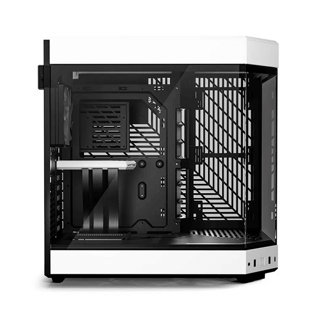 Gabinete HYTE Y60 / Mid-Tower ATX / 3x 120mm ventiladores pre instalados / Vidrio Templado panorámico de Doble cámara con Cable Elevador PCIE 4.0 Incluido / Color Blanco 