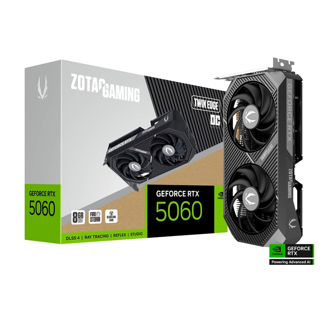 Tarjeta de Video Zotac NVIDIA GeForce RTX 5060 Twin Edge OC, 8GB 128-bit GDDR7, PCI Express x8 5.0