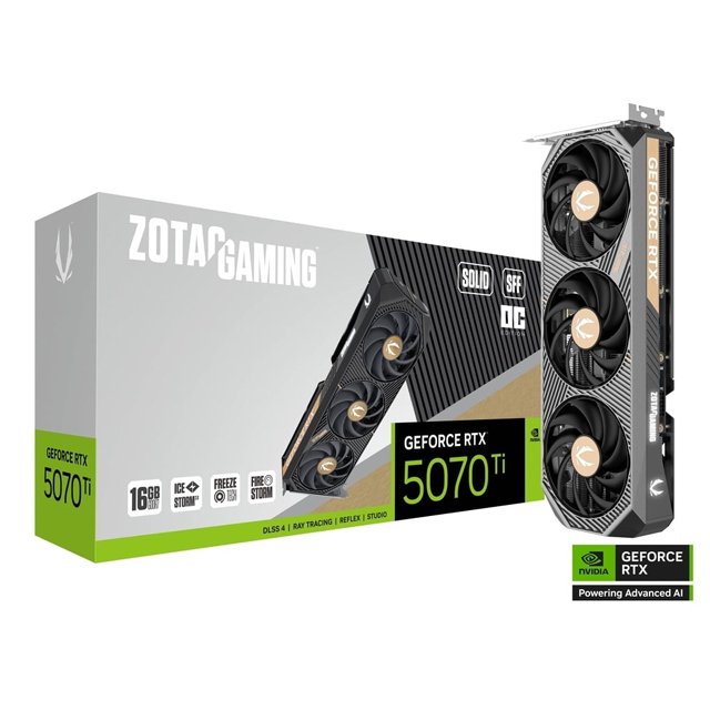 Tarjeta de Video Zotac NVIDIA GeForce RTX 5070 Ti SOLID SFF OC, 16GB 256-bit GDDR7, PCI Express x16 5.0
