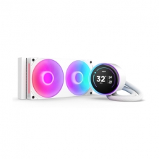 NZXT Kraken Elite 240 RGB V2 Enfriamiento Líquido para CPU, 2x 120mm, 500 - 2400RPM, Blanco